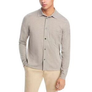 NORSE PROJECTS Shirt Mens Medium Tan Button Up Rollo Tech Merino SAND $360